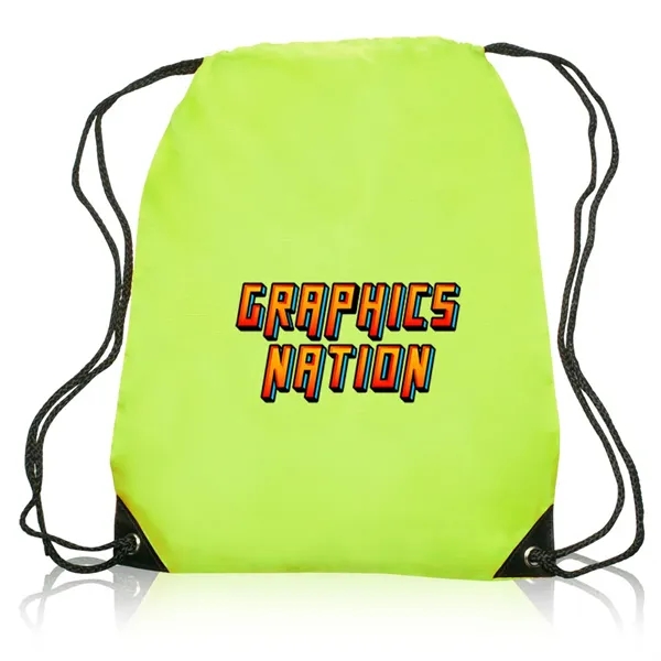 Black Trim Drawstring Bag - Black Trim Drawstring Bag - Image 11 of 22