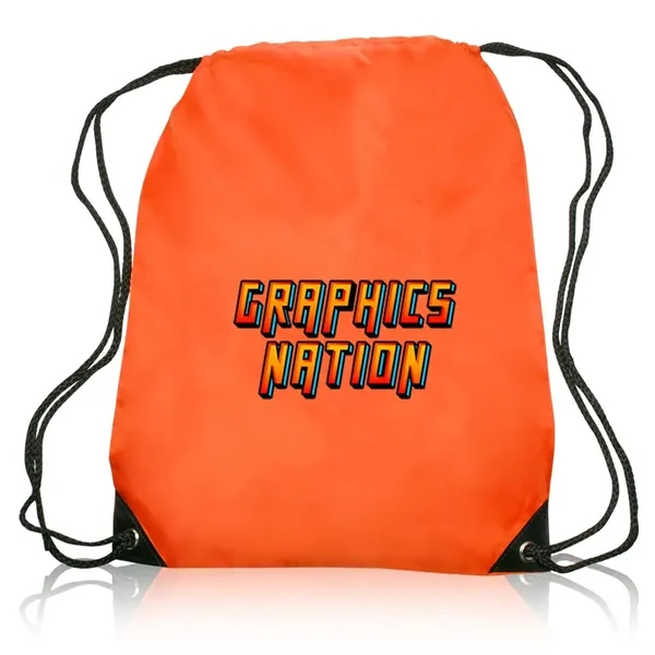 Black Trim Drawstring Bag - Black Trim Drawstring Bag - Image 15 of 22
