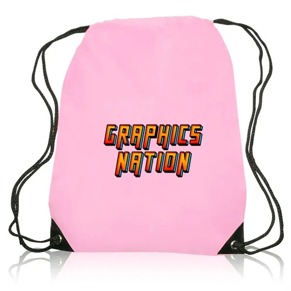 Black Trim Drawstring Bag - Black Trim Drawstring Bag - Image 17 of 22