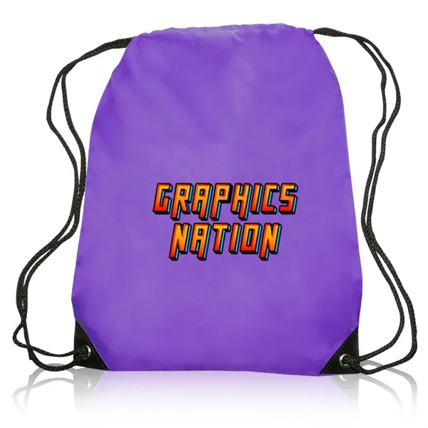 Black Trim Drawstring Bag - Black Trim Drawstring Bag - Image 19 of 22