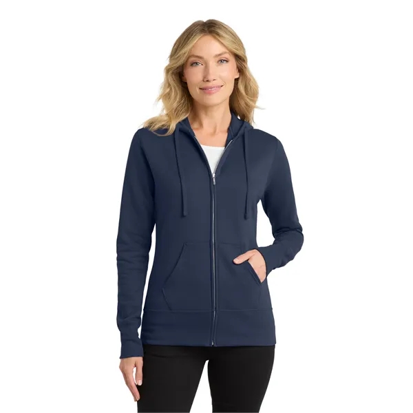 Port & Co Women's Core Fleece Full-Zip Hooded Sweatshirt. - Port & Co Women's Core Fleece Full-Zip Hooded Sweatshirt. - Image 16 of 34