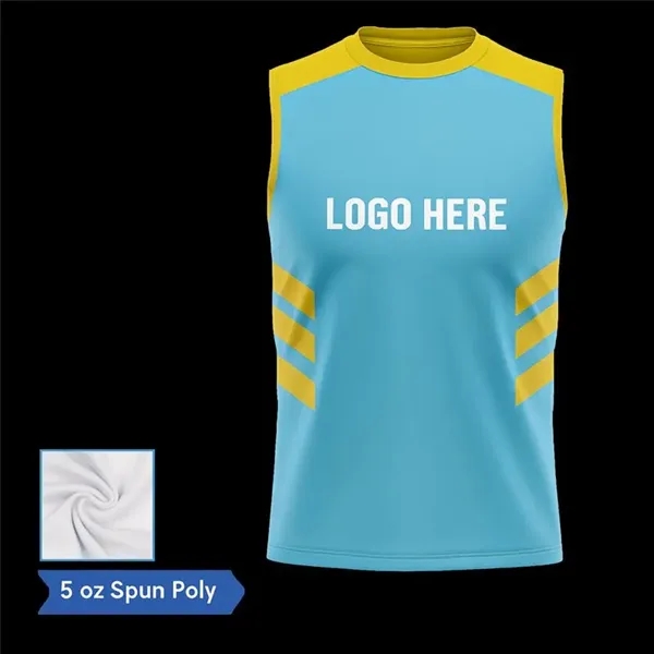 Spun Polyester Sublimated Sleeveless T-Shirt - Unisex & Kids - Spun Polyester Sublimated Sleeveless T-Shirt - Unisex & Kids - Image 0 of 0