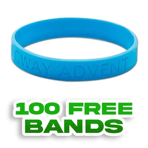 Debossed Silicone Wristband Bracelet - Debossed Silicone Wristband Bracelet - Image 0 of 17