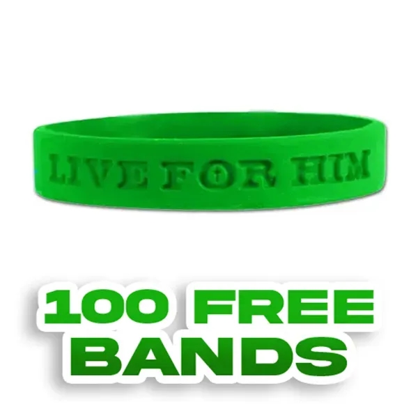 Debossed Silicone Wristband Bracelet - Debossed Silicone Wristband Bracelet - Image 0 of 13