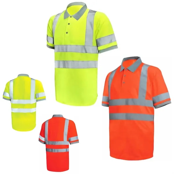 Short Sleeve Reflective Safety Polo with Sleeve Tape - Birds - Short Sleeve Reflective Safety Polo with Sleeve Tape - Birds - Image 0 of 0