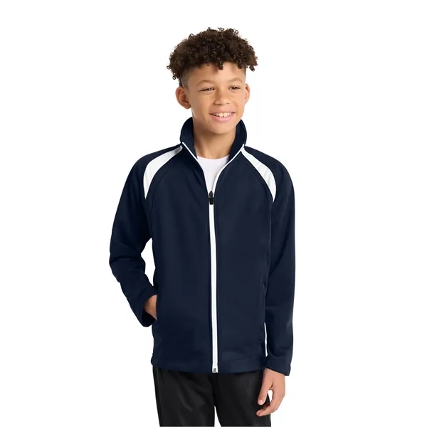 Sport-Tek Youth Tricot Track Jacket. - Sport-Tek Youth Tricot Track Jacket. - Image 5 of 19