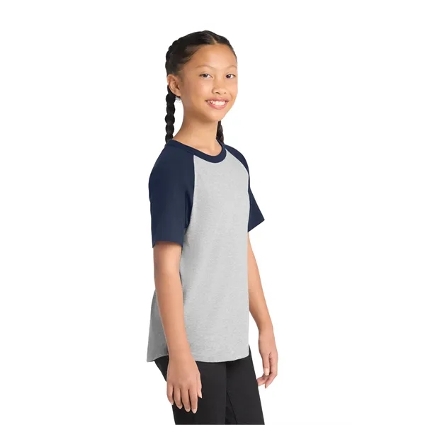 Sport-Tek Youth Short Sleeve Colorblock Raglan Jersey. - Sport-Tek Youth Short Sleeve Colorblock Raglan Jersey. - Image 7 of 24