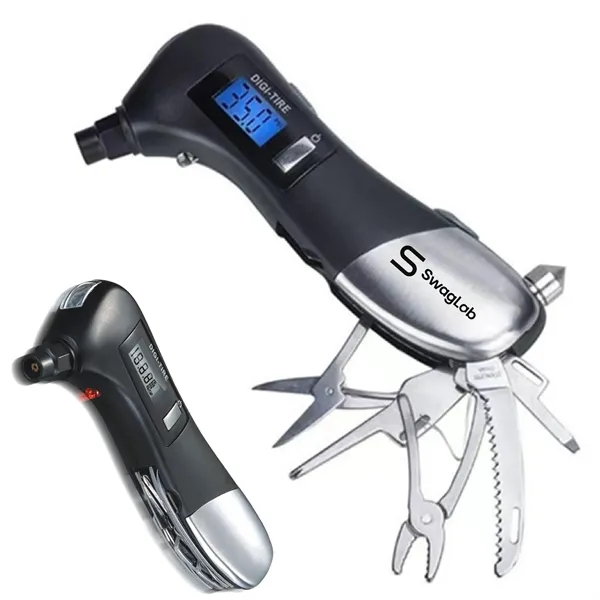 Safety Hammer Multi Tool with Digital Tire Pressure Gauge - Safety Hammer Multi Tool with Digital Tire Pressure Gauge - Image 0 of 3