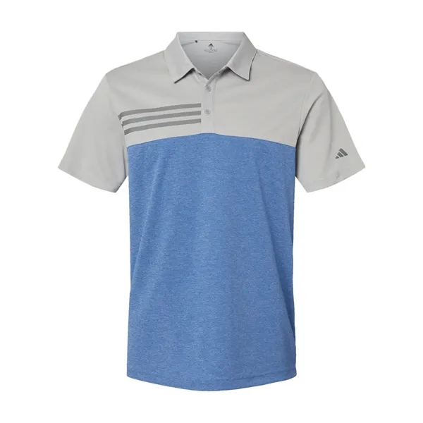 Adidas Men's Heathered Colorblocked 3-Stripes Polo - Adidas Men's Heathered Colorblocked 3-Stripes Polo - Image 7 of 10