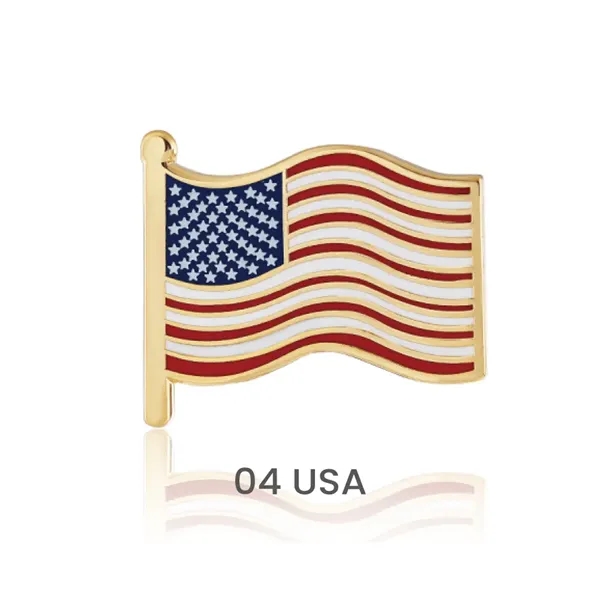 7/8 " Single Stock Flag Pins - 7/8 " Single Stock Flag Pins - Image 5 of 12