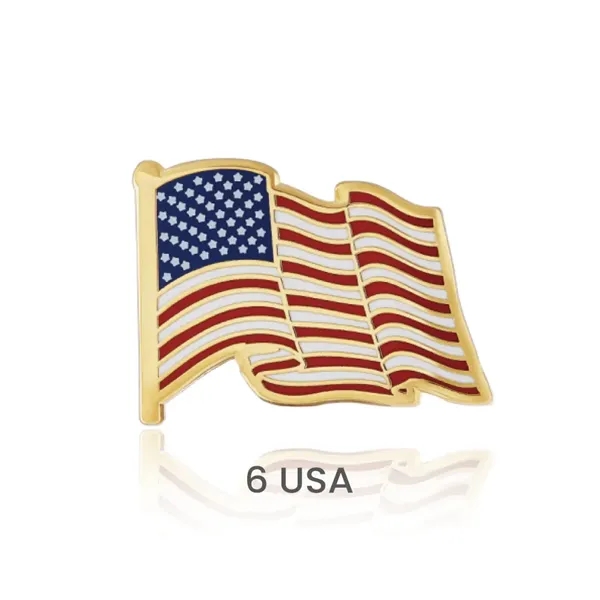 7/8 " Single Stock Flag Pins - 7/8 " Single Stock Flag Pins - Image 7 of 12