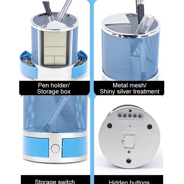 Digital Alarm Clock Pen Holder with Calendar - Digital Alarm Clock Pen Holder with Calendar - Image 2 of 2