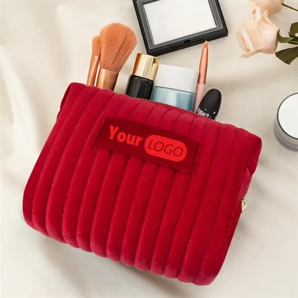Zipper velvet makeup bag - Zipper velvet makeup bag - Image 0 of 3