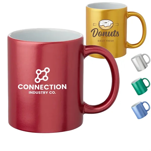 11 Oz. Metallic Color Exterior /W White Interior Custom Mugs - 11 Oz. Metallic Color Exterior /W White Interior Custom Mugs - Image 0 of 5