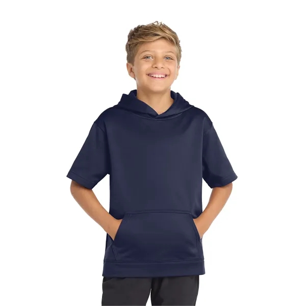 Sport-Tek Youth Sport-Wick Fleece Short Sleeve Hooded Pul... - Sport-Tek Youth Sport-Wick Fleece Short Sleeve Hooded Pul... - Image 15 of 29