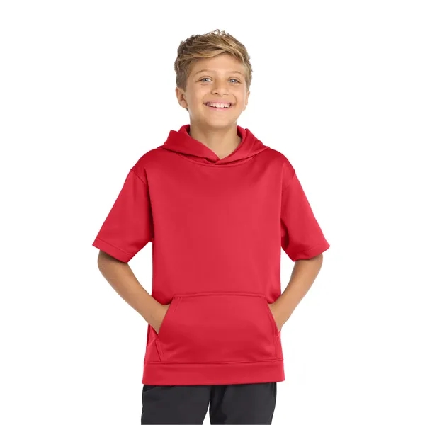 Sport-Tek Youth Sport-Wick Fleece Short Sleeve Hooded Pul... - Sport-Tek Youth Sport-Wick Fleece Short Sleeve Hooded Pul... - Image 10 of 29