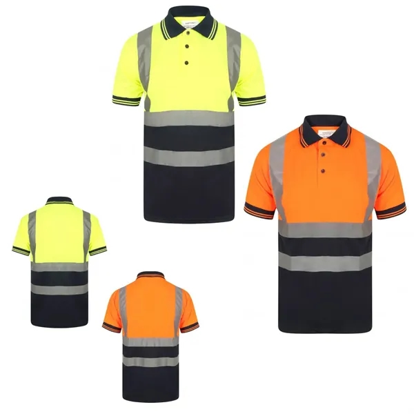 Sewn Taping Short Sleeve Reflective Safety Polo Shirt - Sewn Taping Short Sleeve Reflective Safety Polo Shirt - Image 0 of 0