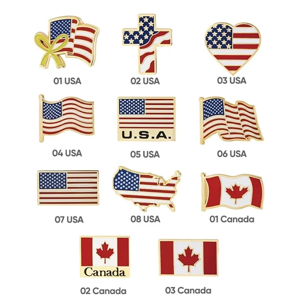 7/8 " Single Stock Flag Pins - 7/8 " Single Stock Flag Pins - Image 1 of 12