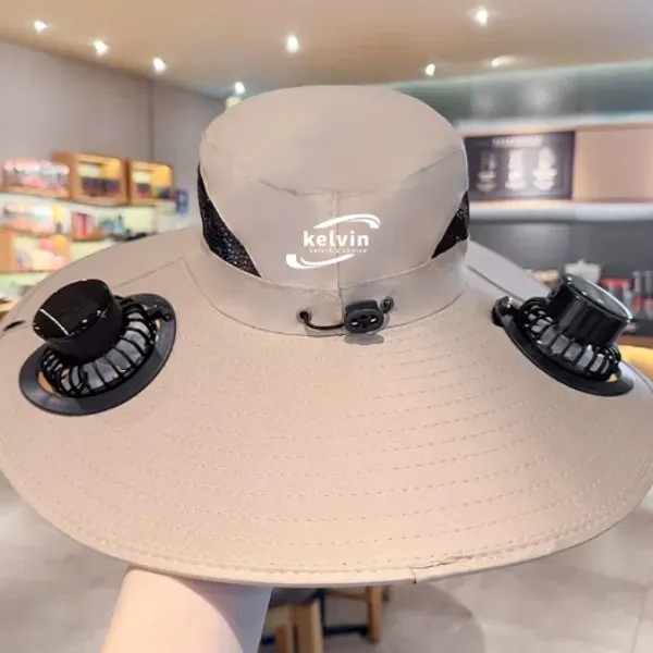 Wide Brim Solar Fans Outdoor Fishing Hat - Wide Brim Solar Fans Outdoor Fishing Hat - Image 0 of 2