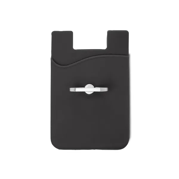 Silicone Card Holder with Metal Ring Phone Stand - Silicone Card Holder with Metal Ring Phone Stand - Image 1 of 12