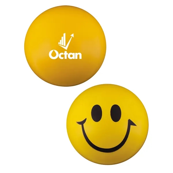 Round Smiley Face Shape Stress Ball - Round Smiley Face Shape Stress Ball - Image 0 of 2