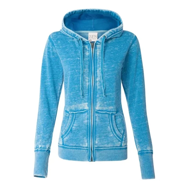 J. America Women's Zen Fleece Full-Zip Hooded Sweatshirt - J. America Women's Zen Fleece Full-Zip Hooded Sweatshirt - Image 5 of 15