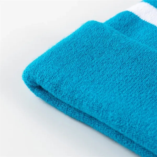 Pompom Beanies Fan Club Knitted Cuff Cap - Pompom Beanies Fan Club Knitted Cuff Cap - Image 2 of 3