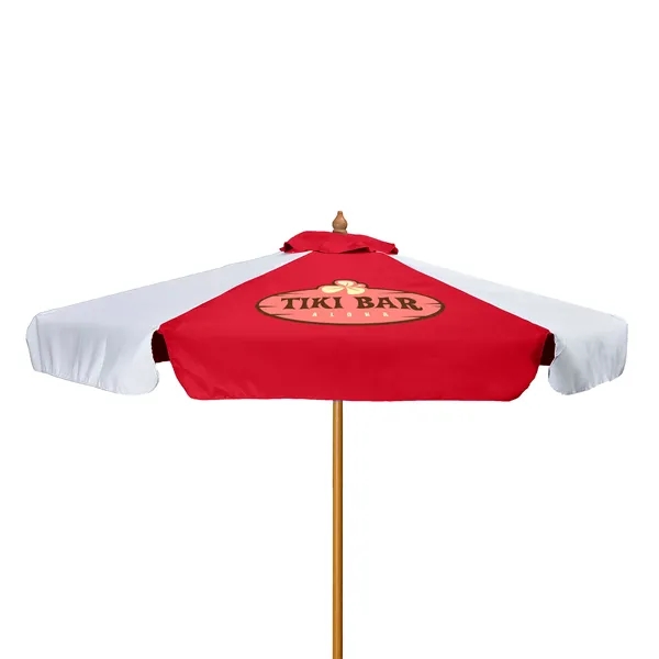 7' Wood Market Umbrella Kit With Valance (1 Imprint) - 7' Wood Market Umbrella Kit With Valance (1 Imprint) - Image 7 of 15