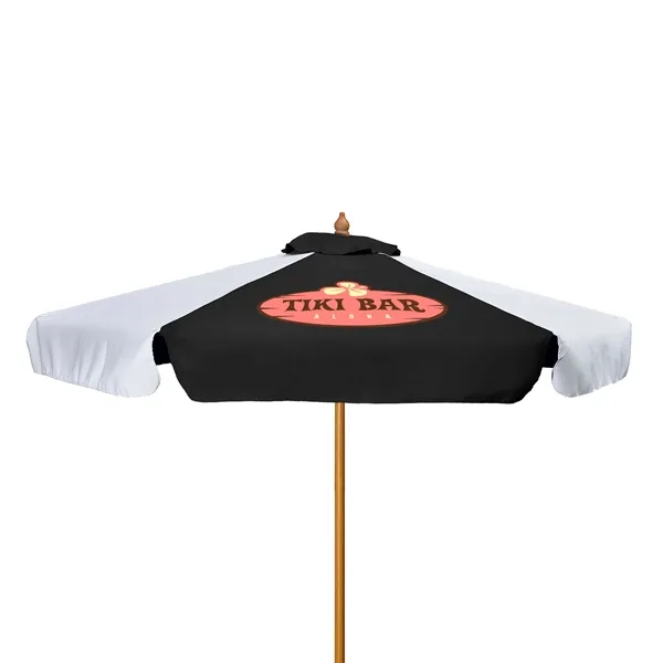 7' Wood Market Umbrella Kit With Valance (1 Imprint) - 7' Wood Market Umbrella Kit With Valance (1 Imprint) - Image 8 of 15
