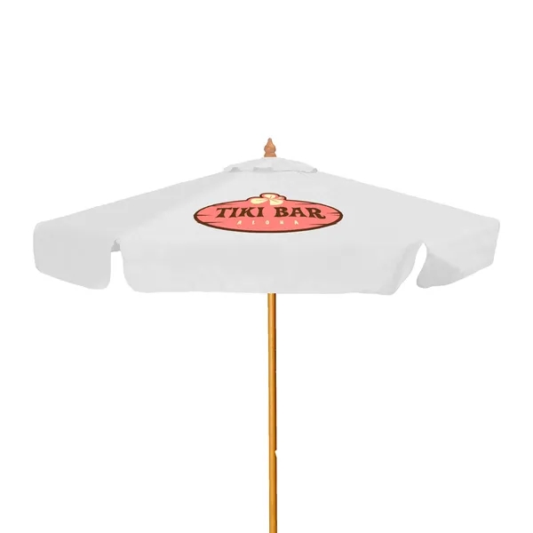 7' Wood Market Umbrella Kit With Valance (1 Imprint) - 7' Wood Market Umbrella Kit With Valance (1 Imprint) - Image 9 of 15