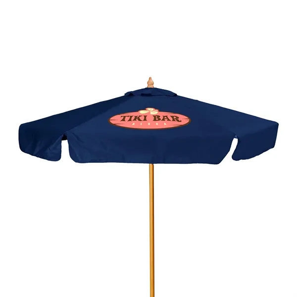7' Wood Market Umbrella Kit With Valance (1 Imprint) - 7' Wood Market Umbrella Kit With Valance (1 Imprint) - Image 11 of 15
