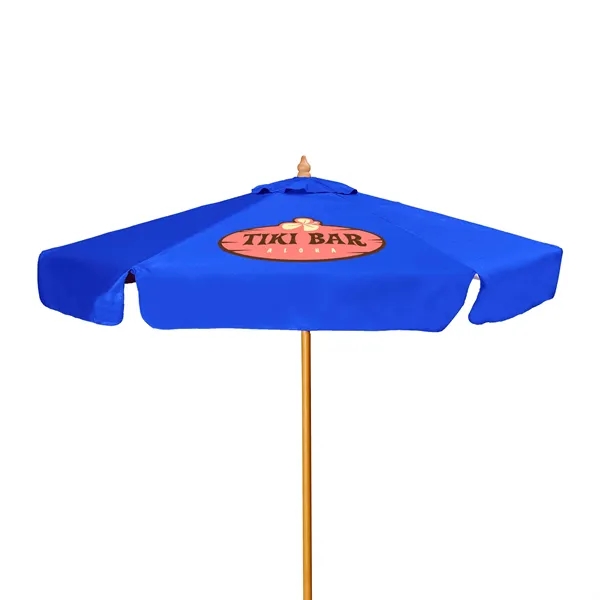 7' Wood Market Umbrella Kit With Valance (1 Imprint) - 7' Wood Market Umbrella Kit With Valance (1 Imprint) - Image 12 of 15