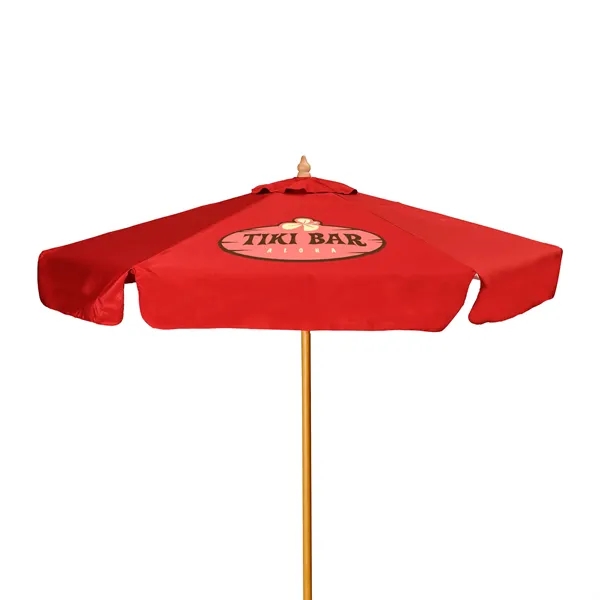7' Wood Market Umbrella Kit With Valance (1 Imprint) - 7' Wood Market Umbrella Kit With Valance (1 Imprint) - Image 13 of 15