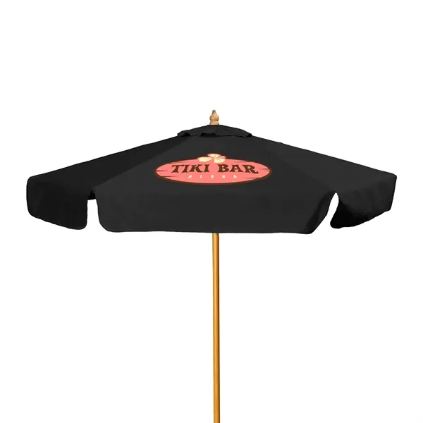 7' Wood Market Umbrella Kit With Valance (1 Imprint) - 7' Wood Market Umbrella Kit With Valance (1 Imprint) - Image 14 of 15
