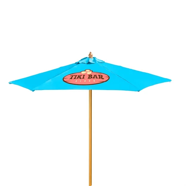 7' Wood Market Umbrella Kit (1 Imprints) - 7' Wood Market Umbrella Kit (1 Imprints) - Image 9 of 23