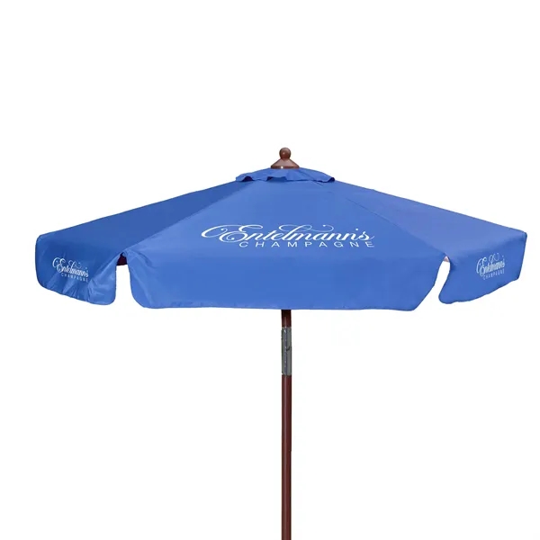 7' Wood Look Tilting Market Umbrella Kit With Valance 6 Imp - 7' Wood Look Tilting Market Umbrella Kit With Valance 6 Imp - Image 2 of 10