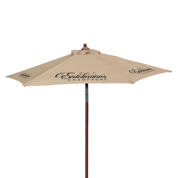 7' Wood Look Tilting Market Umbrella Kit (6 Imprints) - 7' Wood Look Tilting Market Umbrella Kit (6 Imprints) - Image 9 of 19