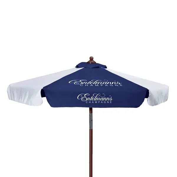 7' Wood Look Tilting Market Umbrella Kit With Valance 2 Imp - 7' Wood Look Tilting Market Umbrella Kit With Valance 2 Imp - Image 1 of 10