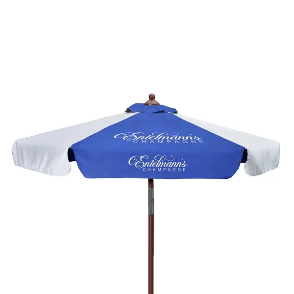 7' Wood Look Tilting Market Umbrella Kit With Valance 2 Imp - 7' Wood Look Tilting Market Umbrella Kit With Valance 2 Imp - Image 2 of 10
