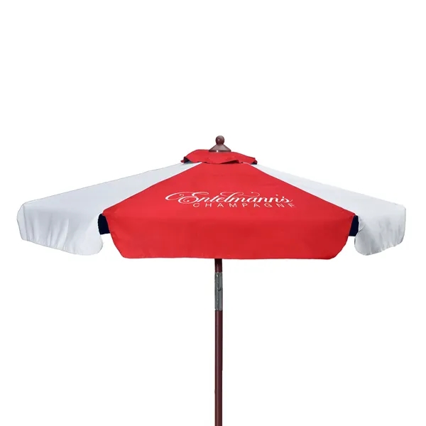 7' Wood Look Tilting Market Umbrella Kit With Valance 1 Imp - 7' Wood Look Tilting Market Umbrella Kit With Valance 1 Imp - Image 1 of 10