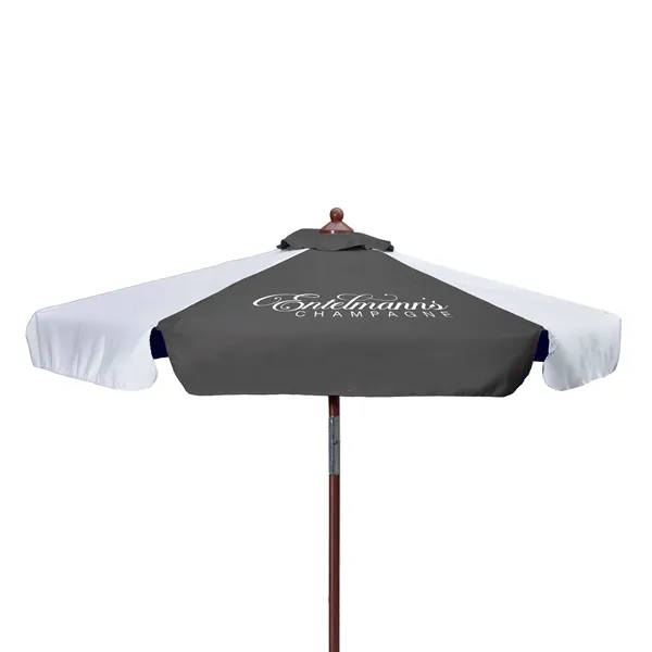 7' Wood Look Tilting Market Umbrella Kit With Valance 1 Imp - 7' Wood Look Tilting Market Umbrella Kit With Valance 1 Imp - Image 2 of 10