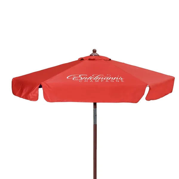 7' Wood Look Tilting Market Umbrella Kit With Valance 1 Imp - 7' Wood Look Tilting Market Umbrella Kit With Valance 1 Imp - Image 7 of 10