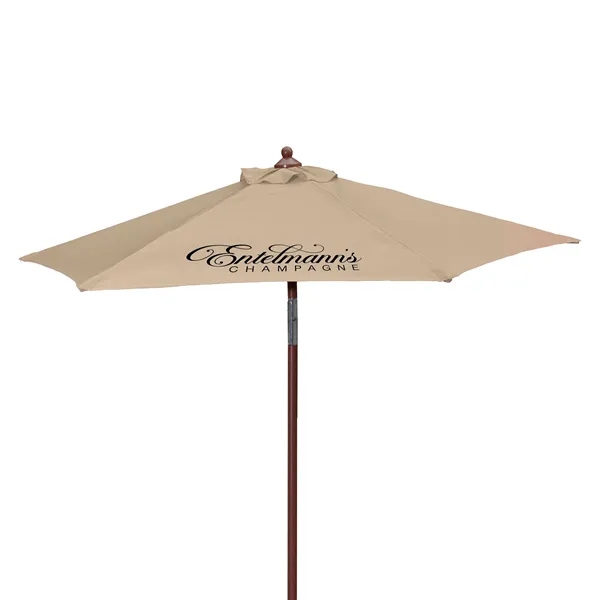 7' Wood Look Tilting Market Umbrella Kit (1 Imprint) - 7' Wood Look Tilting Market Umbrella Kit (1 Imprint) - Image 9 of 19