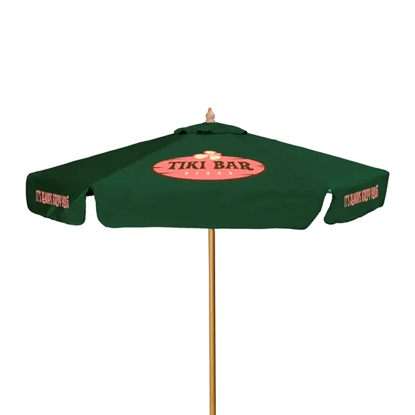 7' Wood Market Umbrella Kit With Valance (6 Imprints) - 7' Wood Market Umbrella Kit With Valance (6 Imprints) - Image 6 of 15