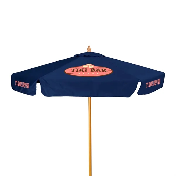 7' Wood Market Umbrella Kit With Valance (6 Imprints) - 7' Wood Market Umbrella Kit With Valance (6 Imprints) - Image 7 of 15