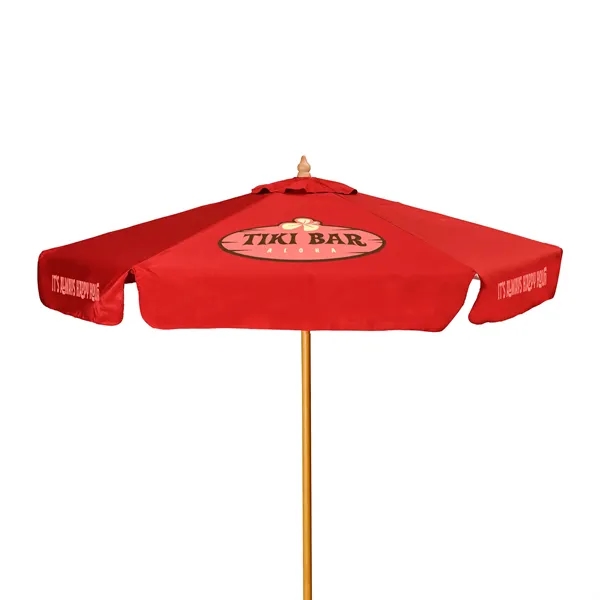 7' Wood Market Umbrella Kit With Valance (6 Imprints) - 7' Wood Market Umbrella Kit With Valance (6 Imprints) - Image 9 of 15