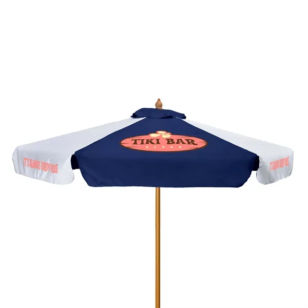 7' Wood Market Umbrella Kit With Valance (6 Imprints) - 7' Wood Market Umbrella Kit With Valance (6 Imprints) - Image 11 of 15