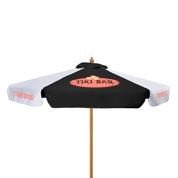 7' Wood Market Umbrella Kit With Valance (6 Imprints) - 7' Wood Market Umbrella Kit With Valance (6 Imprints) - Image 14 of 15