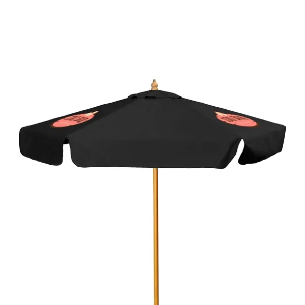 7' Wood Market Umbrella Kit with Valance (3 Imprints) - 7' Wood Market Umbrella Kit with Valance (3 Imprints) - Image 7 of 15