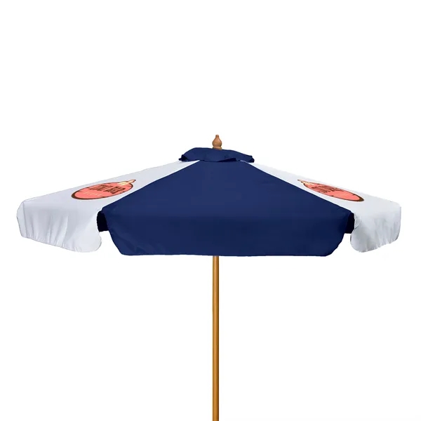 7' Wood Market Umbrella Kit with Valance (3 Imprints) - 7' Wood Market Umbrella Kit with Valance (3 Imprints) - Image 8 of 15